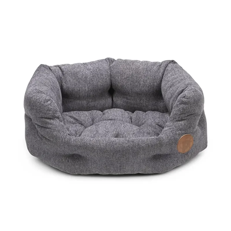 Petface Slate Grey High Oval Bed-1